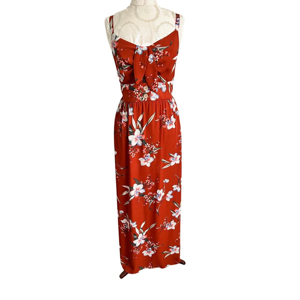 As U Wish Floral Sleeveless Semi Sheer Layered Maxi Dress